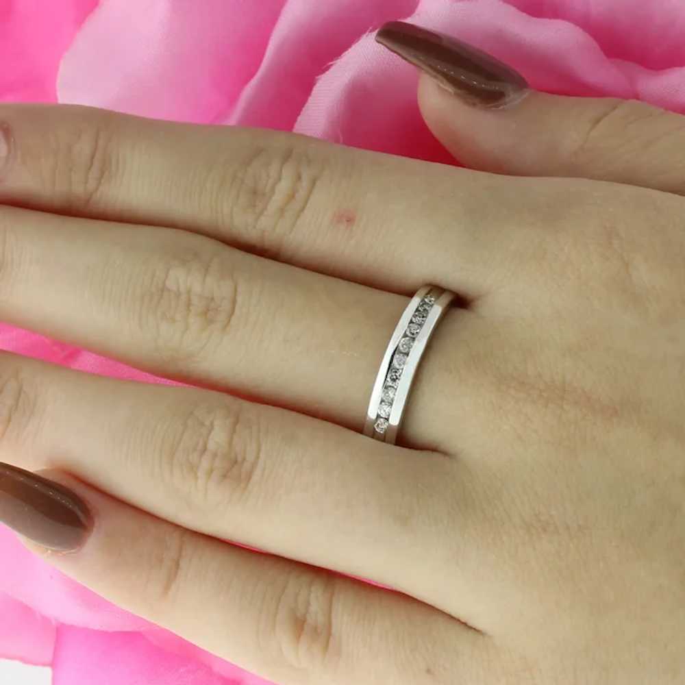 Estate Diamond Wedding Anniversary Band Ring 14K … - image 2