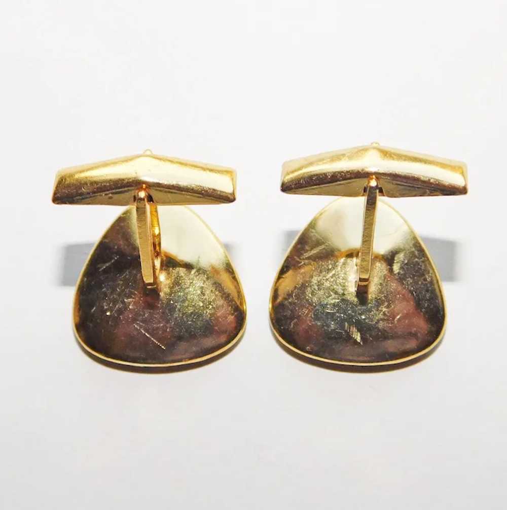 Awesome DAMASCENE Bird Vintage Cufflinks - image 2