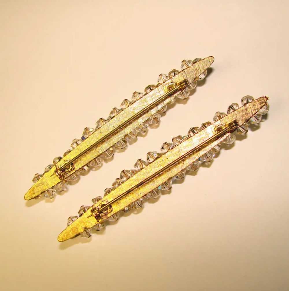 Fabulous Pair of Long Crystal & Aurora Wired Bead… - image 3