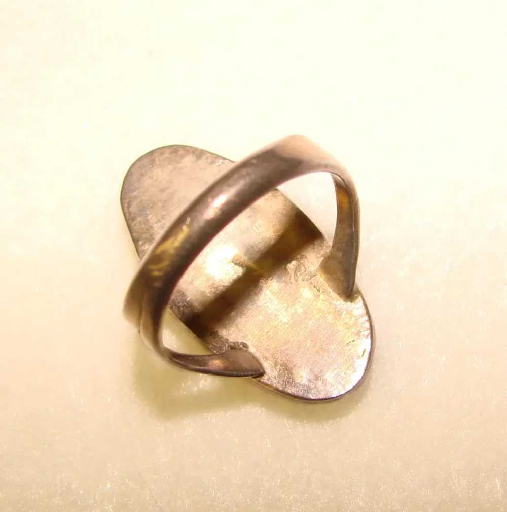 Fabulous STERLING & AGATE Vintage Ring - image 3
