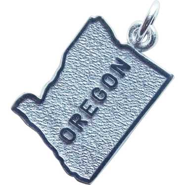 Sterling OREGON Vintage Estate Charm - State Souv… - image 1