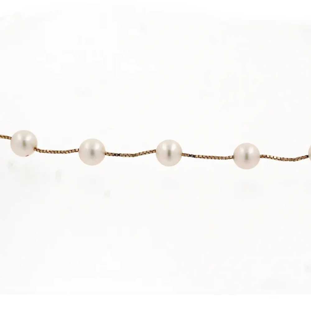 Estate Freshwater Pearl Necklace 14K Yellow Gold … - image 5
