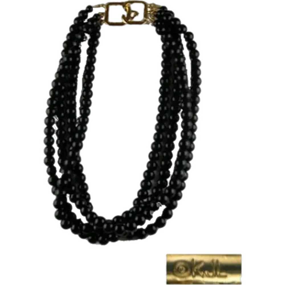 Kenneth Jay Lane Four-Strand Jet Black Necklace - image 1