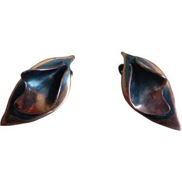 BEAUTIFUL Vintage Copper Earrings,Mid-Century Mod… - image 1