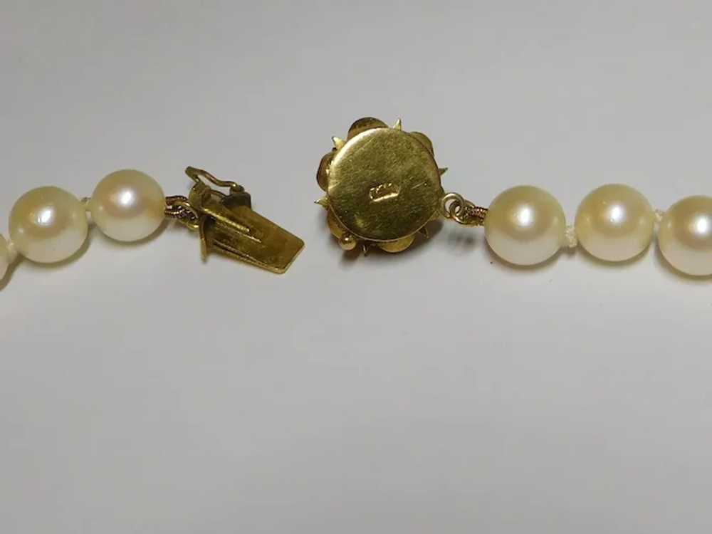 14k Cultured Pearl Strand Necklace - image 2