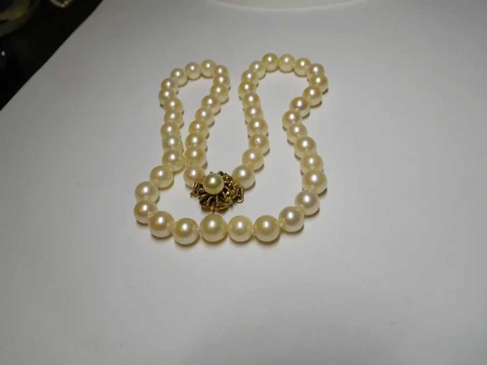 14k Cultured Pearl Strand Necklace - image 5