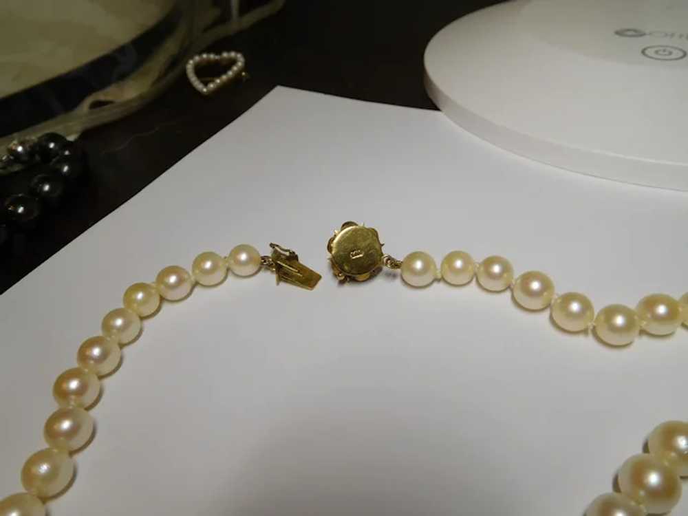 14k Cultured Pearl Strand Necklace - image 7