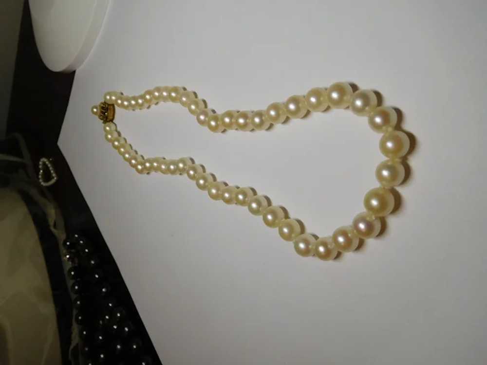 14k Cultured Pearl Strand Necklace - image 8