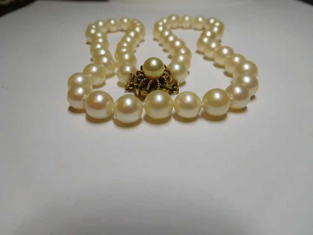 14k Cultured Pearl Strand Necklace - image 9