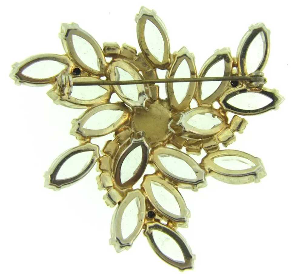 Vintage abstract 1960's Brooch with clear and AB … - image 3