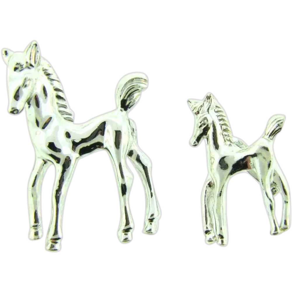 Vintage figural mare and foal matching Scatter Pi… - image 1