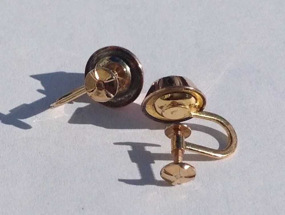 Gold Filled Screw Back Paste Earrings - image 3