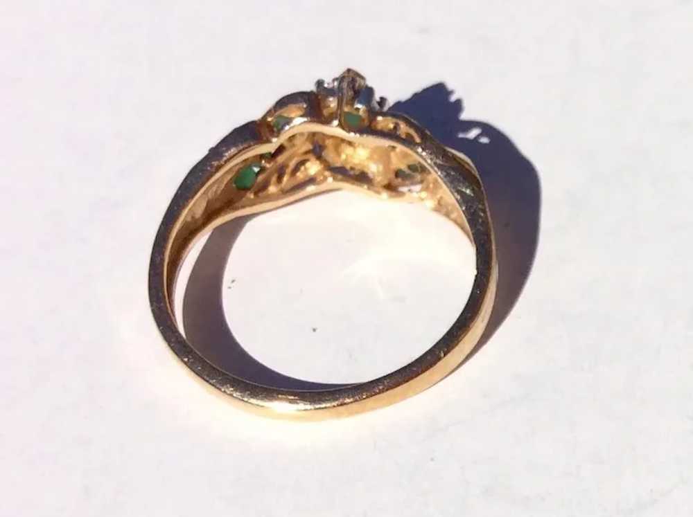 Vintage 10 K Gold Emerald Ring - image 2
