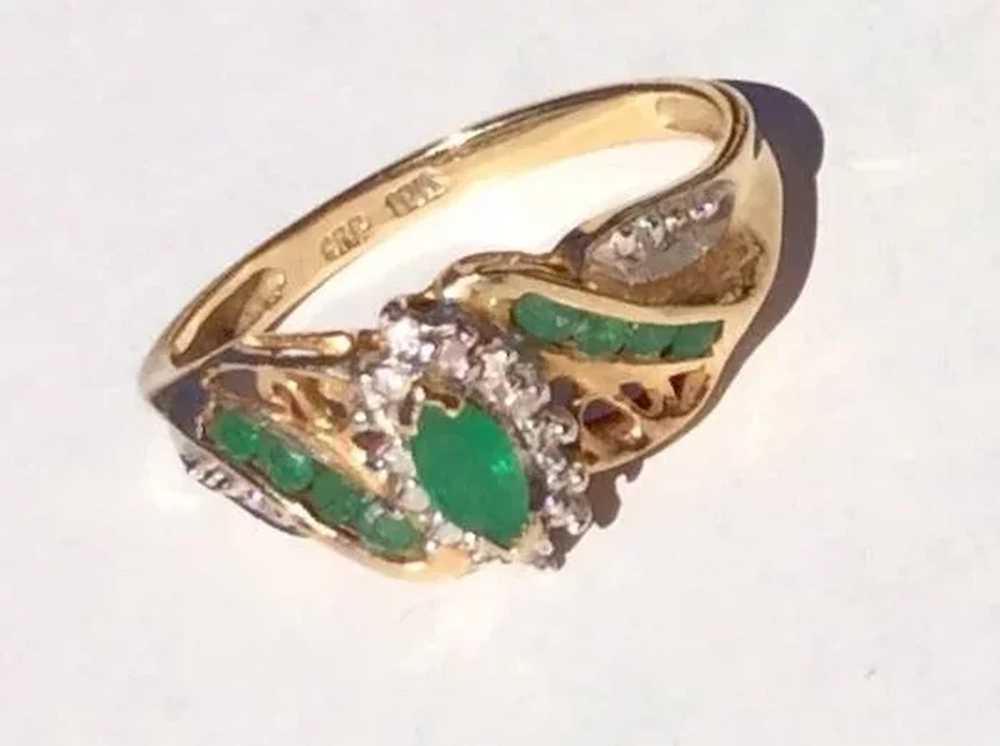 Vintage 10 K Gold Emerald Ring - image 3