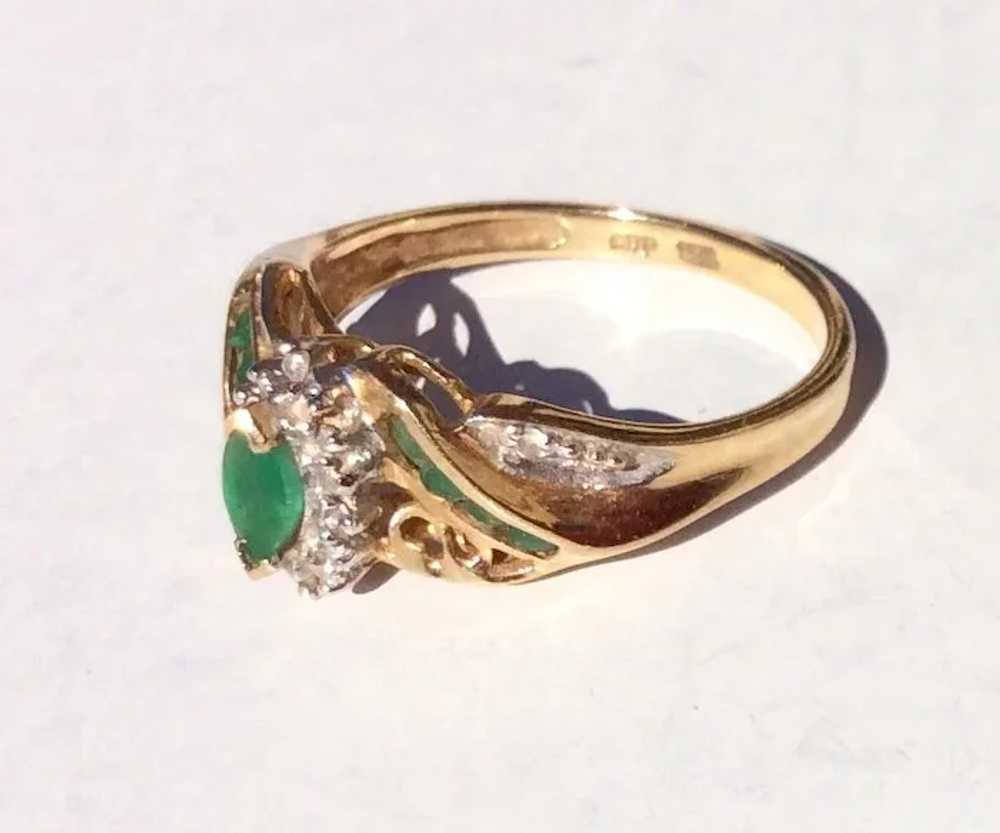 Vintage 10 K Gold Emerald Ring - image 4