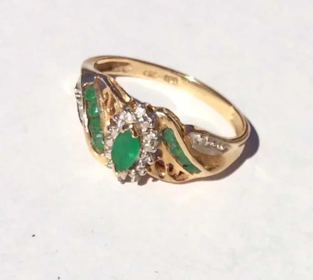 Vintage 10 K Gold Emerald Ring - image 5