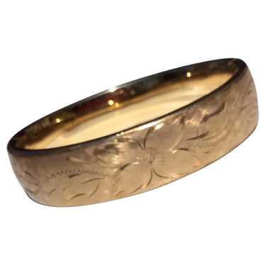 Vintage 1930s-40s Signed Carl Art 12KTGF selling Floral Etched Gold Tone Hinged Bracelet