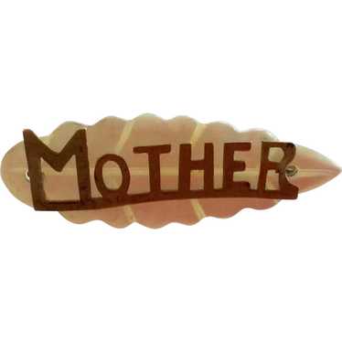 Mother Of Pearl Gold Filled Mother Name Brooch
