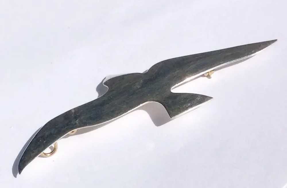 Vintage Sterling Silver Seagull Brooch/Pendant - image 3