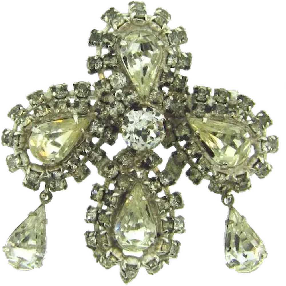 Vintage crystal rhinestone Brooch - image 1