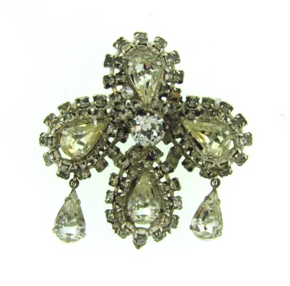 Vintage crystal rhinestone Brooch - image 5
