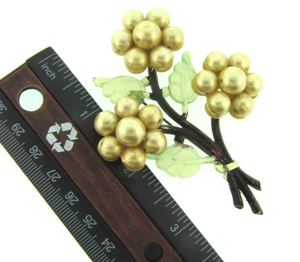 Vintage early celluloid floral spray Brooch - image 3