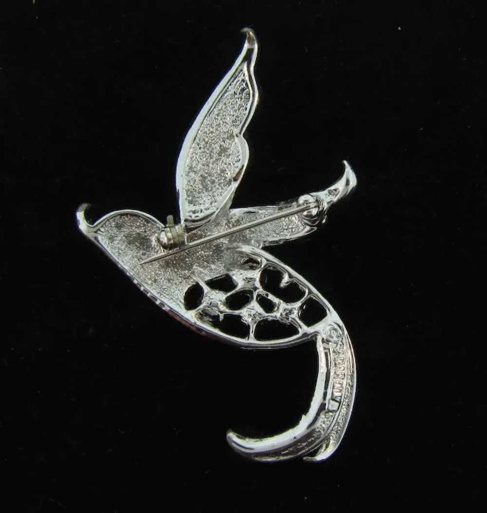 Signed Sarah Cov Bird of Paradise Brooch with AB … - image 4