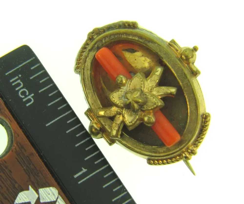 Vintage early gold filled small Brooch with branc… - image 3