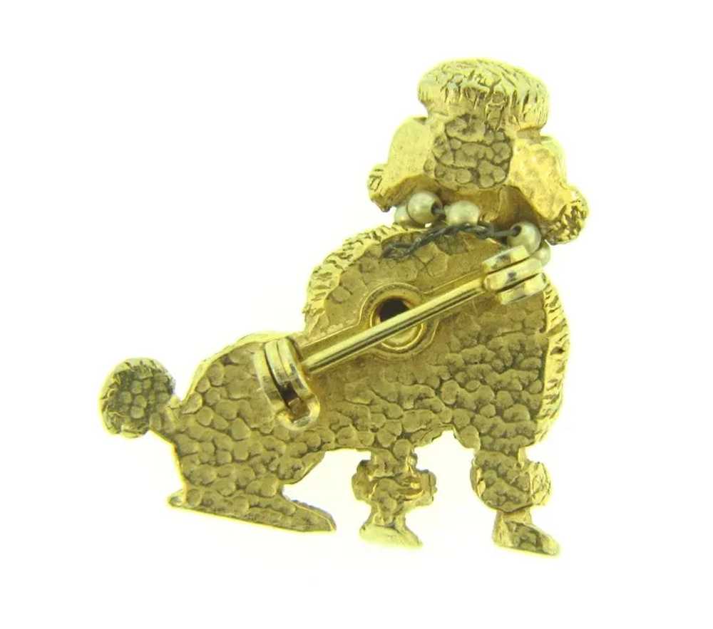 Vintage gold tone figural poodle dog Scatter Pin - image 2