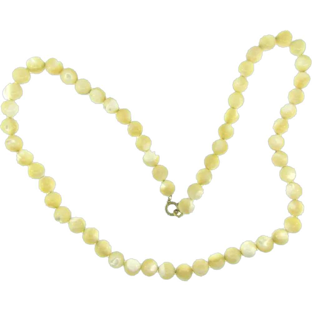 Vintage Mother of Pearl bead Necklace - image 1
