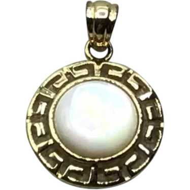 Sterling Vermeil Mother Of Pearl Pendant - image 1