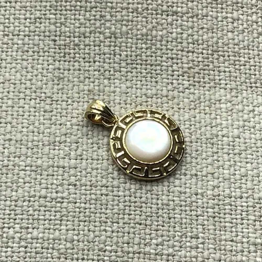 Sterling Vermeil Mother Of Pearl Pendant - image 2
