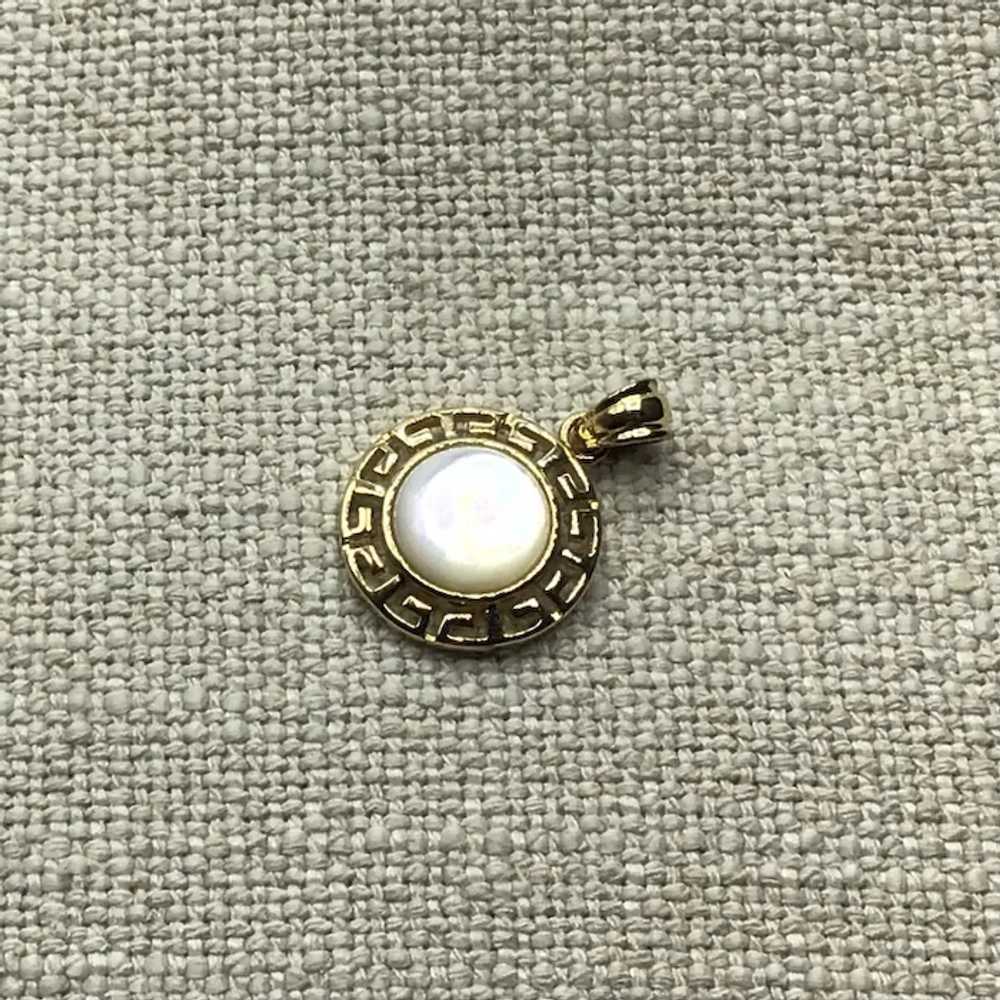 Sterling Vermeil Mother Of Pearl Pendant - image 3