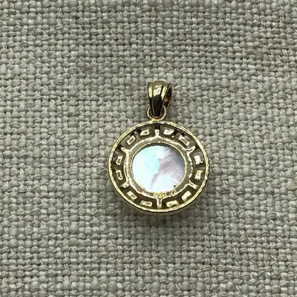 Sterling Vermeil Mother Of Pearl Pendant - image 4