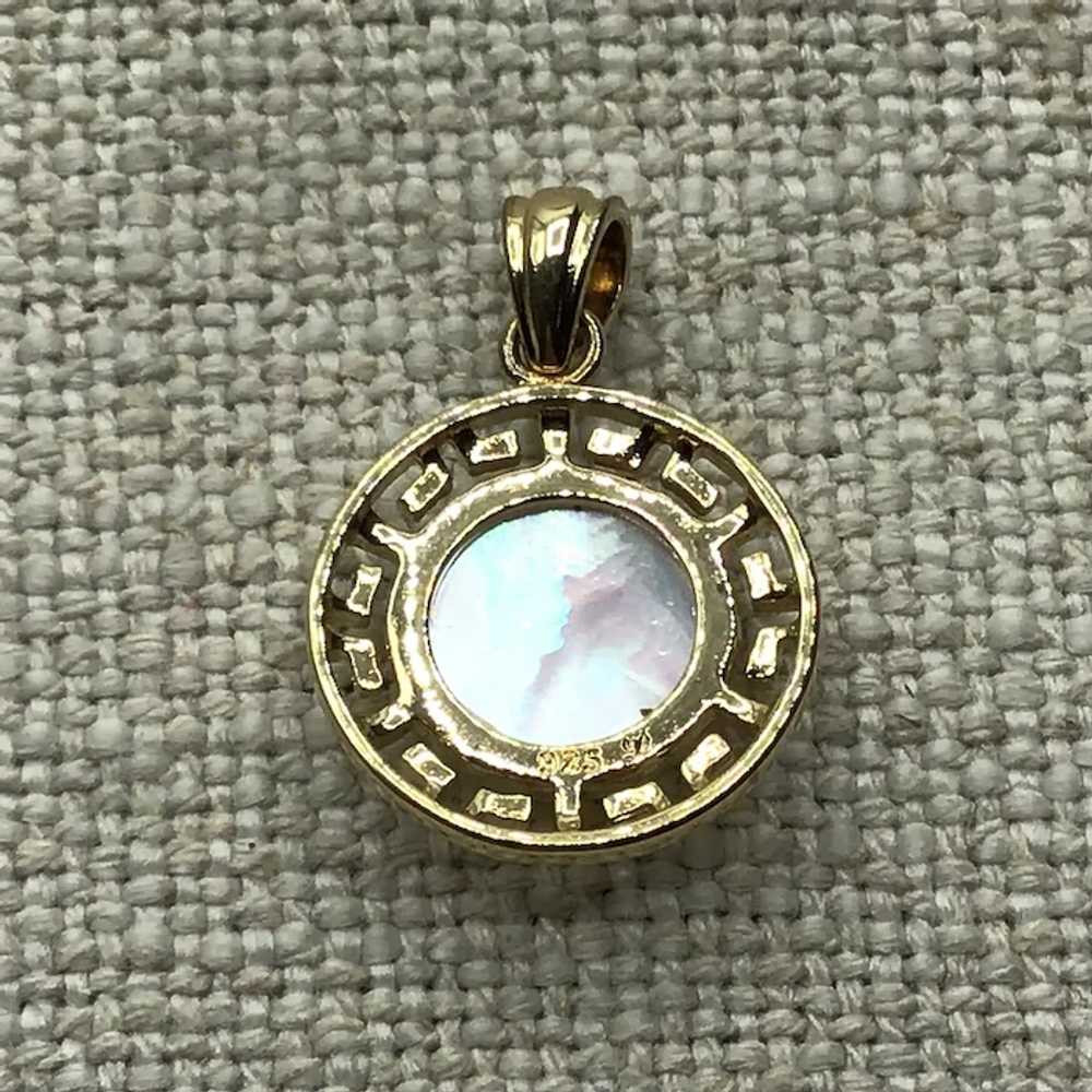 Sterling Vermeil Mother Of Pearl Pendant - image 5