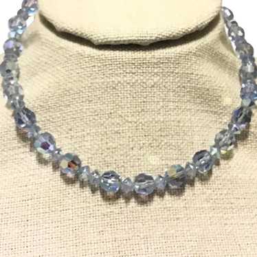 Light Blue Faceted Crystal Necklace - image 1
