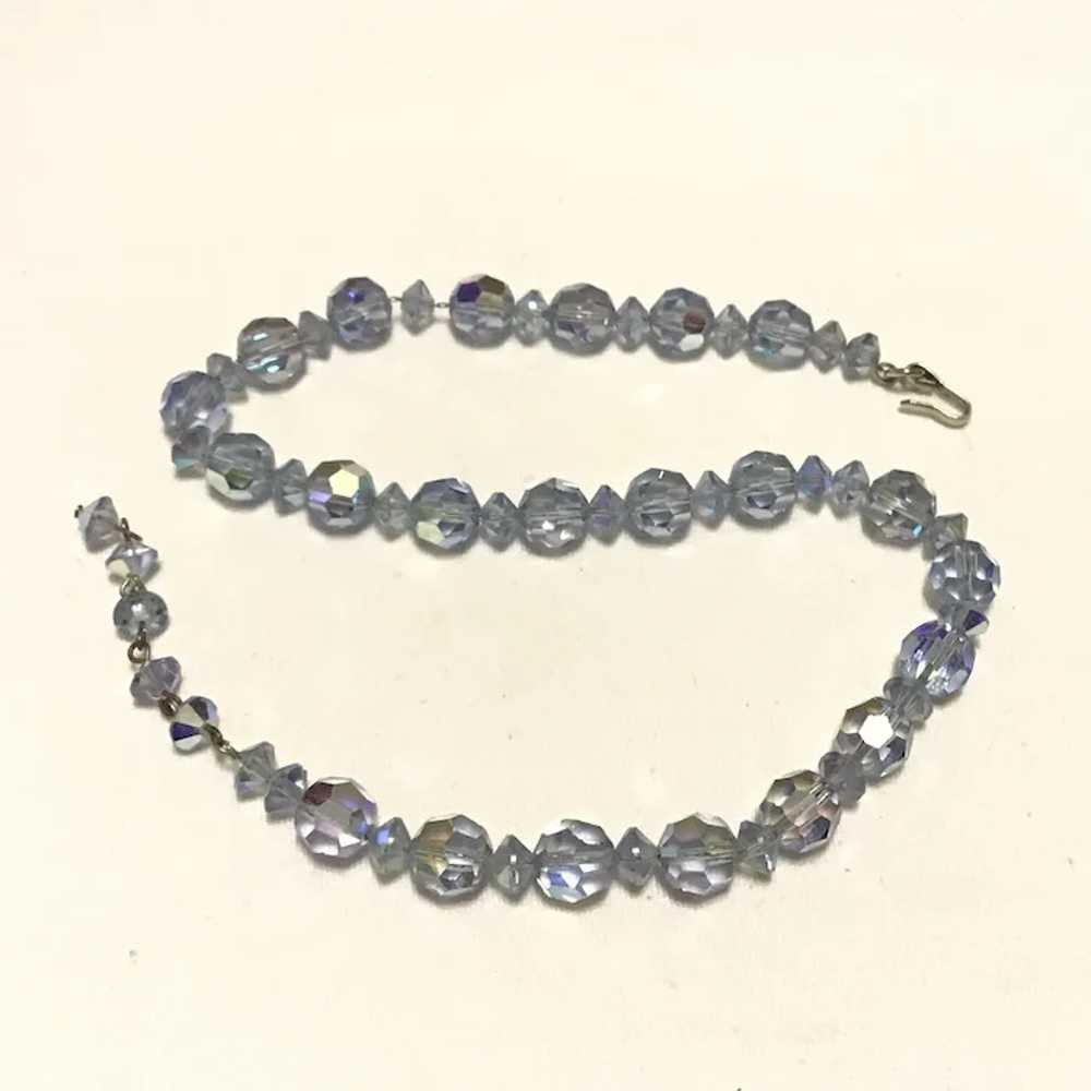 Light Blue Faceted Crystal Necklace - image 4