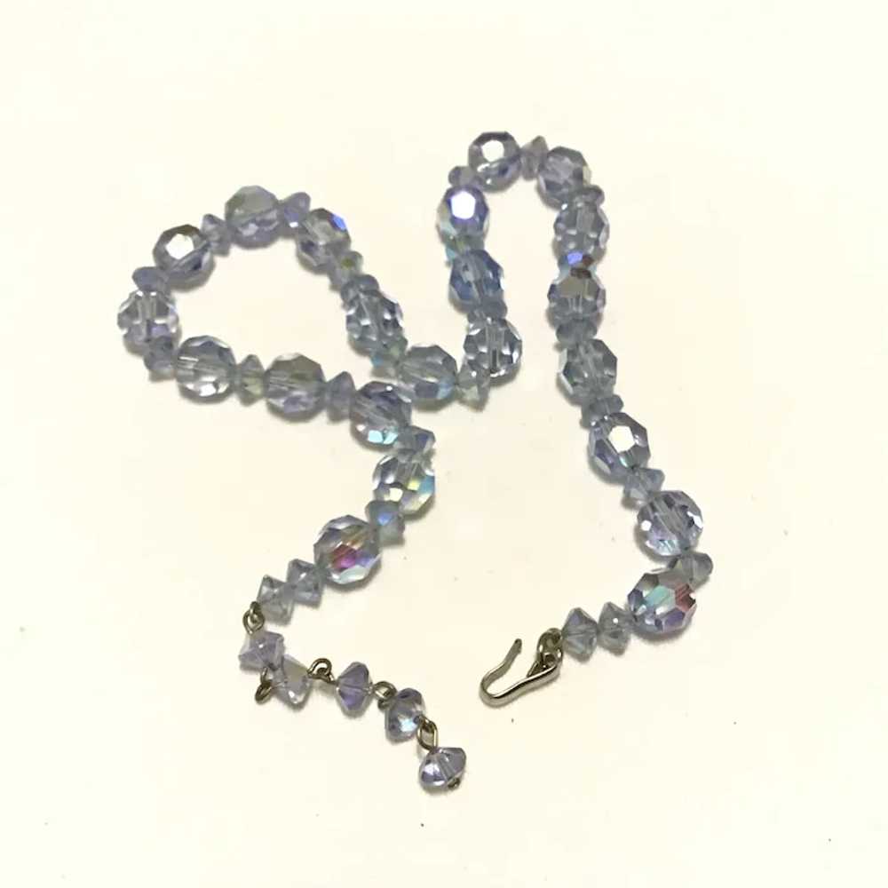 Light Blue Faceted Crystal Necklace - image 5