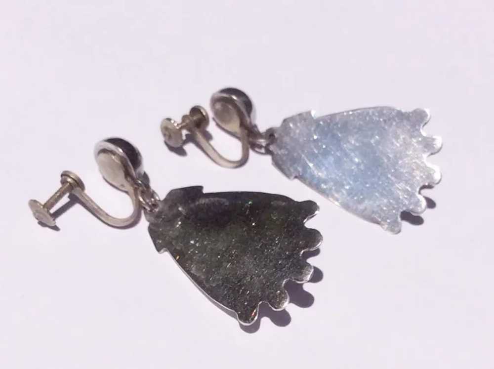 Sterling Black Onyx Dangle Earrings - image 4