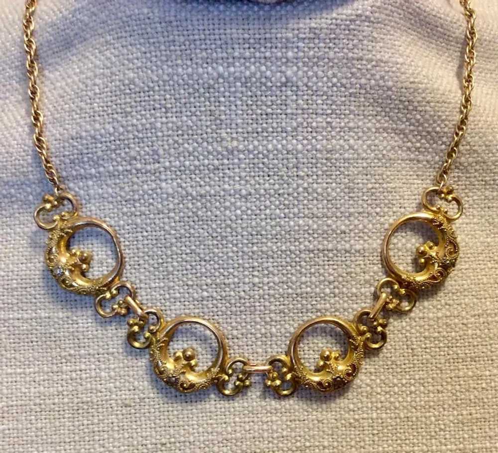 12K Gold Filled Necklace & Bracelet Antique Victo… - image 2