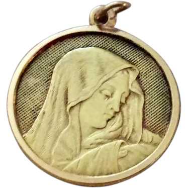 18K Gold Virgin Mary Pendant