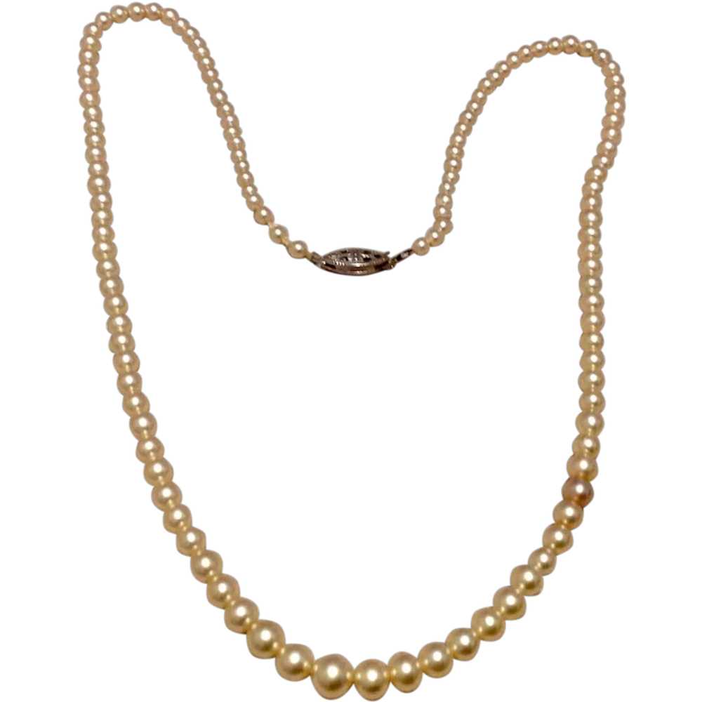 Strand Simulated Pearl Necklace - image 1