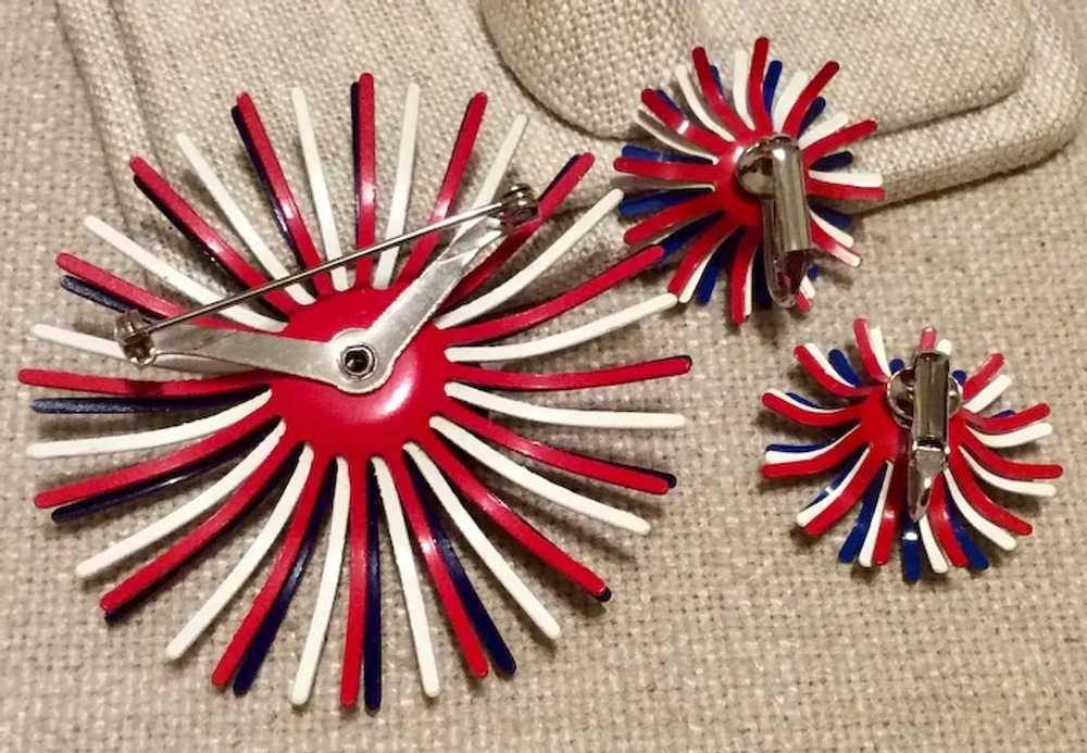Red White Blue Brooch & Earring - image 3