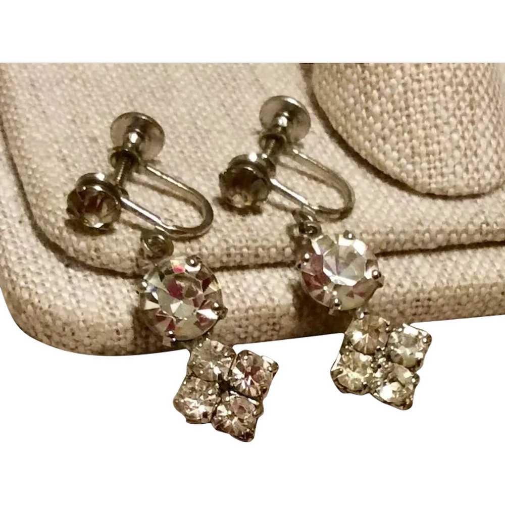 Sparkling Clear Rhinestone Paste Earrings - image 1