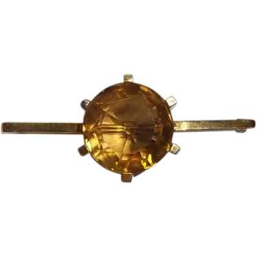 Antique 9 Ct Yellow Gold and 9 Carat Citrine Bar … - image 1