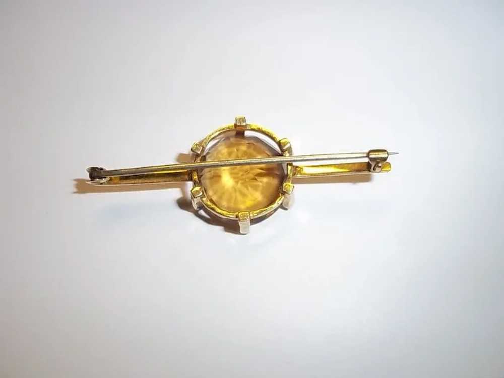 Antique 9 Ct Yellow Gold and 9 Carat Citrine Bar … - image 4