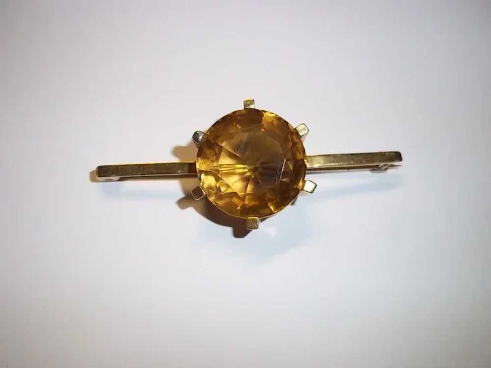 Antique 9 Ct Yellow Gold and 9 Carat Citrine Bar … - image 7