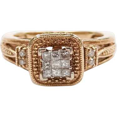 Diamond .12 ctw Invisible Set Halo Engagement Ring