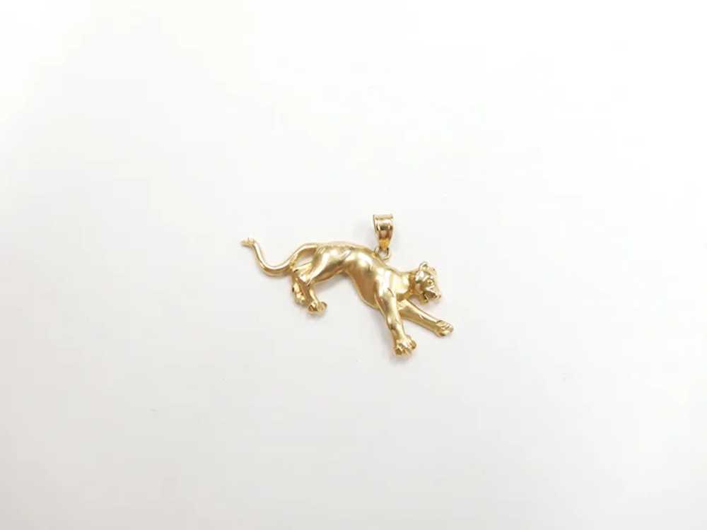 Wild Cat Charm / Pendant 14k Yellow Gold - image 2