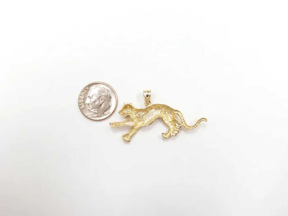 Wild Cat Charm / Pendant 14k Yellow Gold - image 3